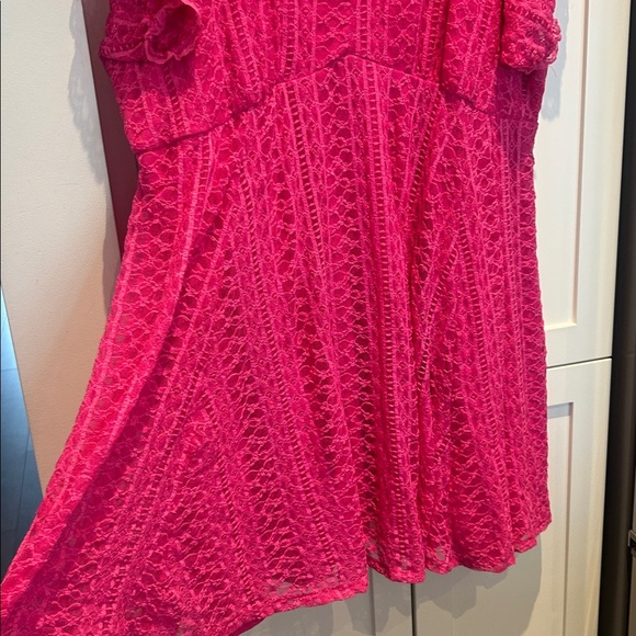 Torrid X Betsey Johnson Fit & Flare Puff Sleeve Mini Dress Pink Size 5X - Picture 6 of 14